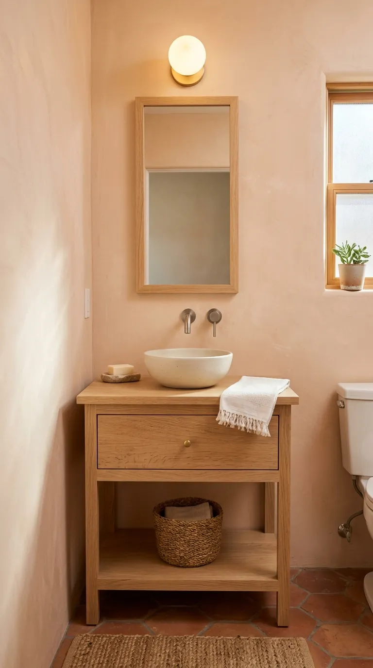 DIY bathroom vanity ideas Make a Small Vanity With a Vessel Bowl