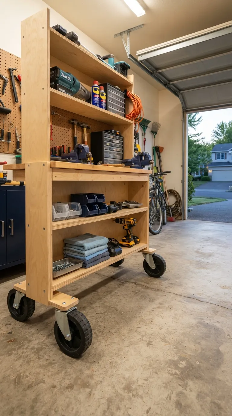 diy garage shelving ideas Rolling Garage Shelves