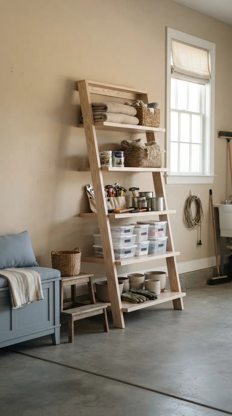 diy garage shelving ideas Simple Ladder Shelving