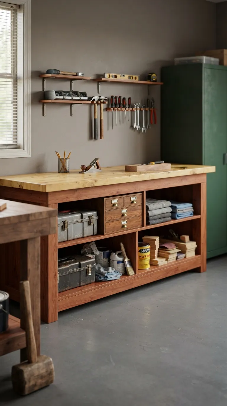 diy garage shelving ideas Workbench Shelving