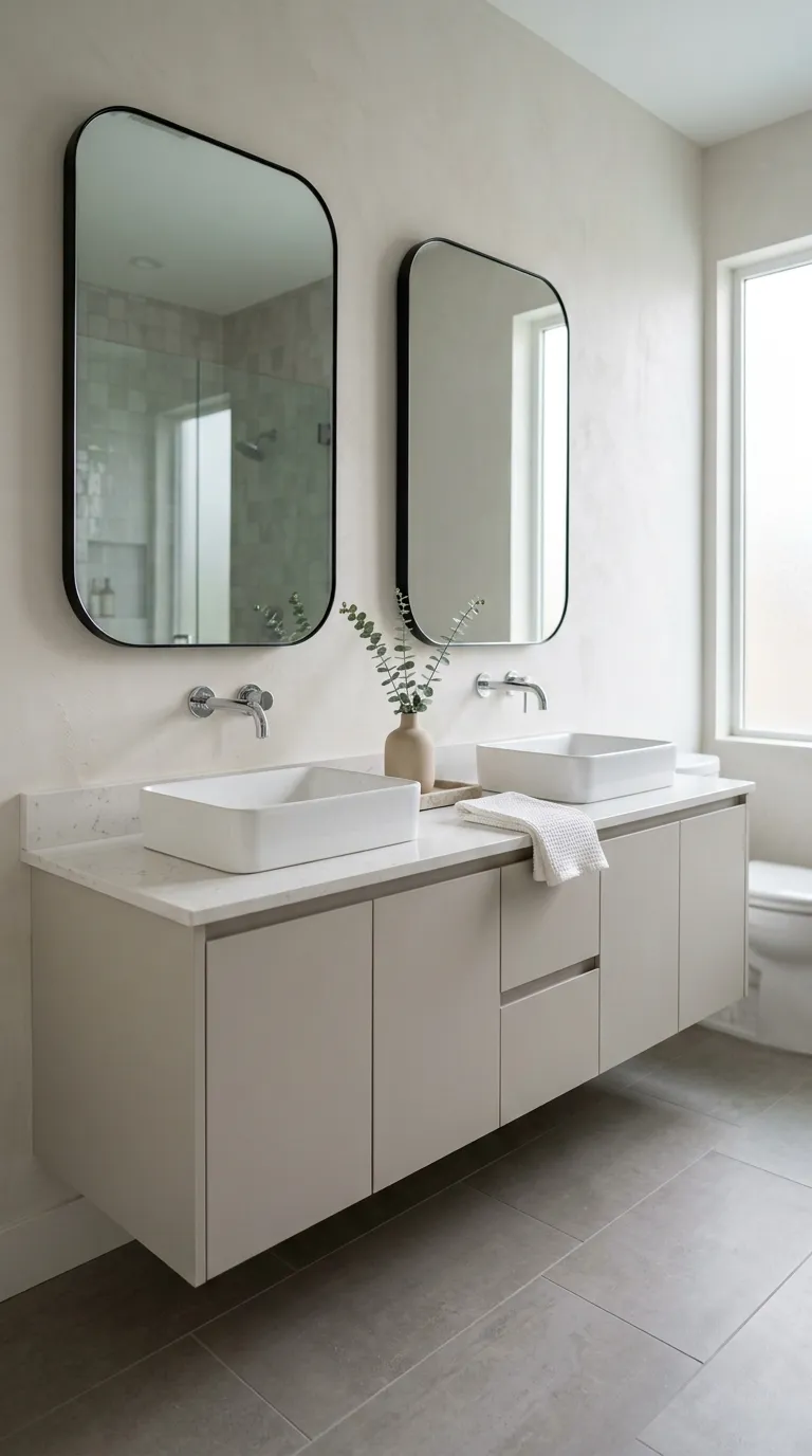 double sink bathroom vanity ideas Floating Vanity for an Airy Bathroom