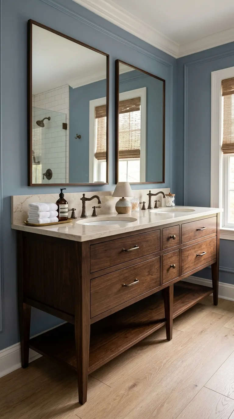 double sink bathroom vanity ideas Freestanding Furniture-Style Double Vanity