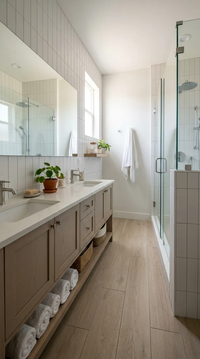 double sink bathroom vanity ideas Slim Double Vanity for a Narrow Bathroom
