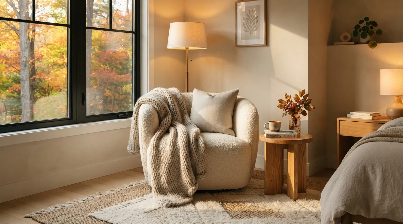 fall bedroom decor Cozy Reading Corner
