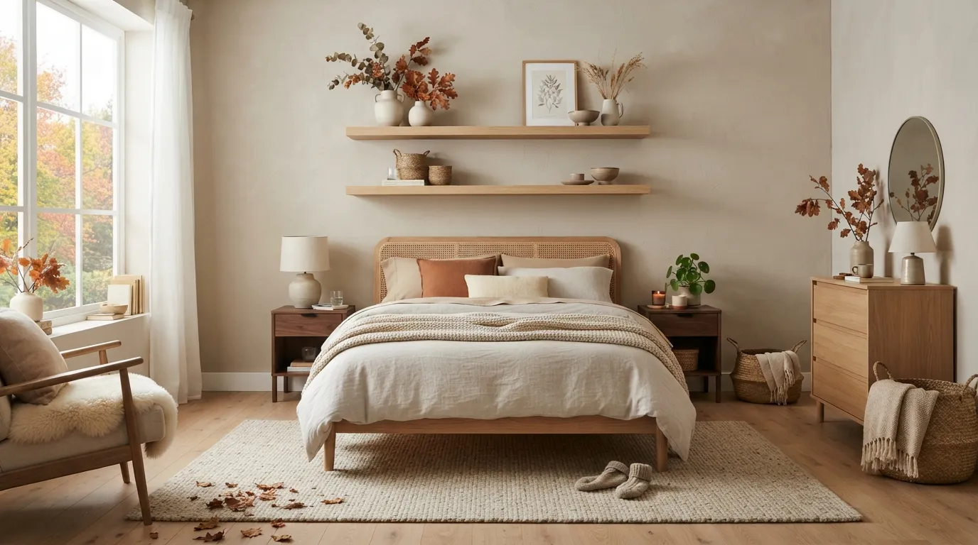 fall bedroom decor Natural Wood Details