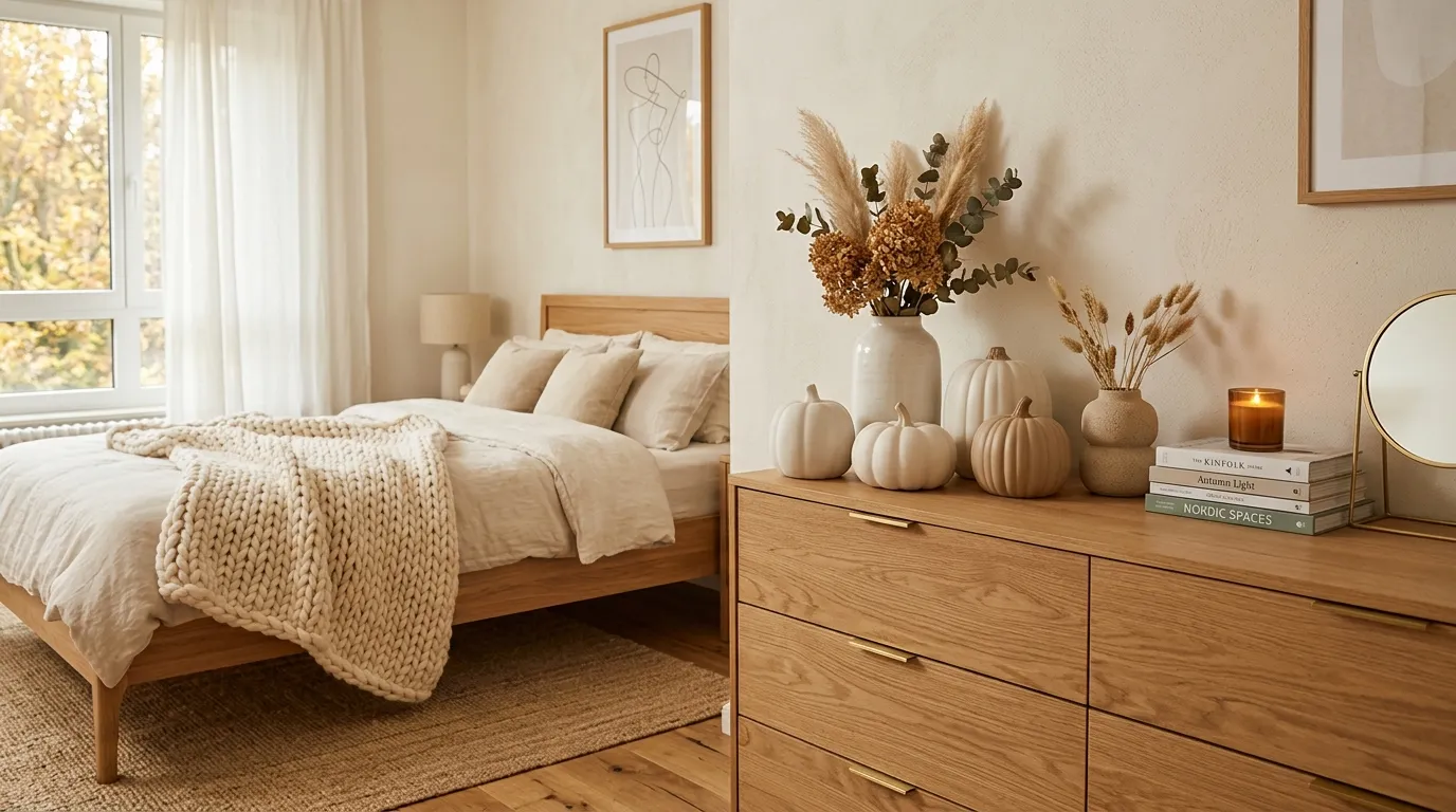 fall room decor Neutral Pumpkin Display