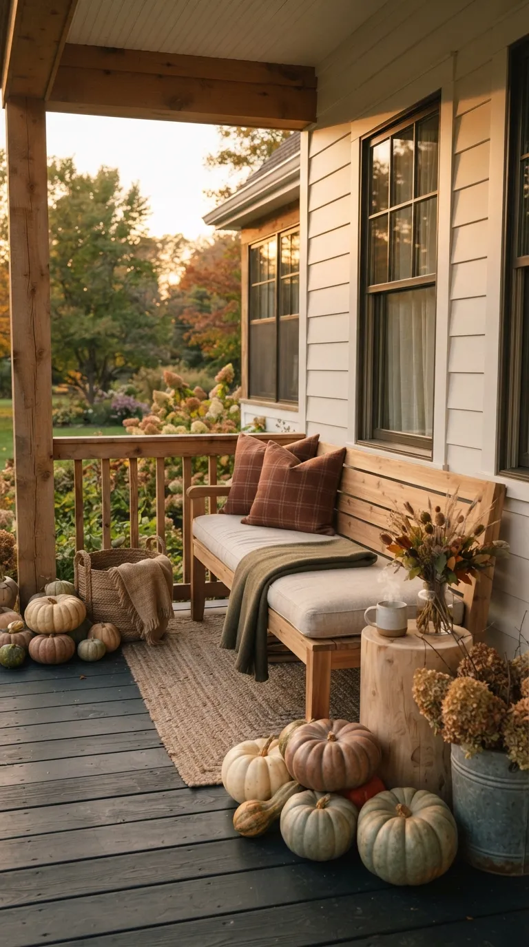 farmhouse fall decor Harvest Porch Seating