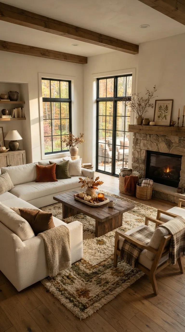 farmhouse fall decor Layered Farmhouse Living Room