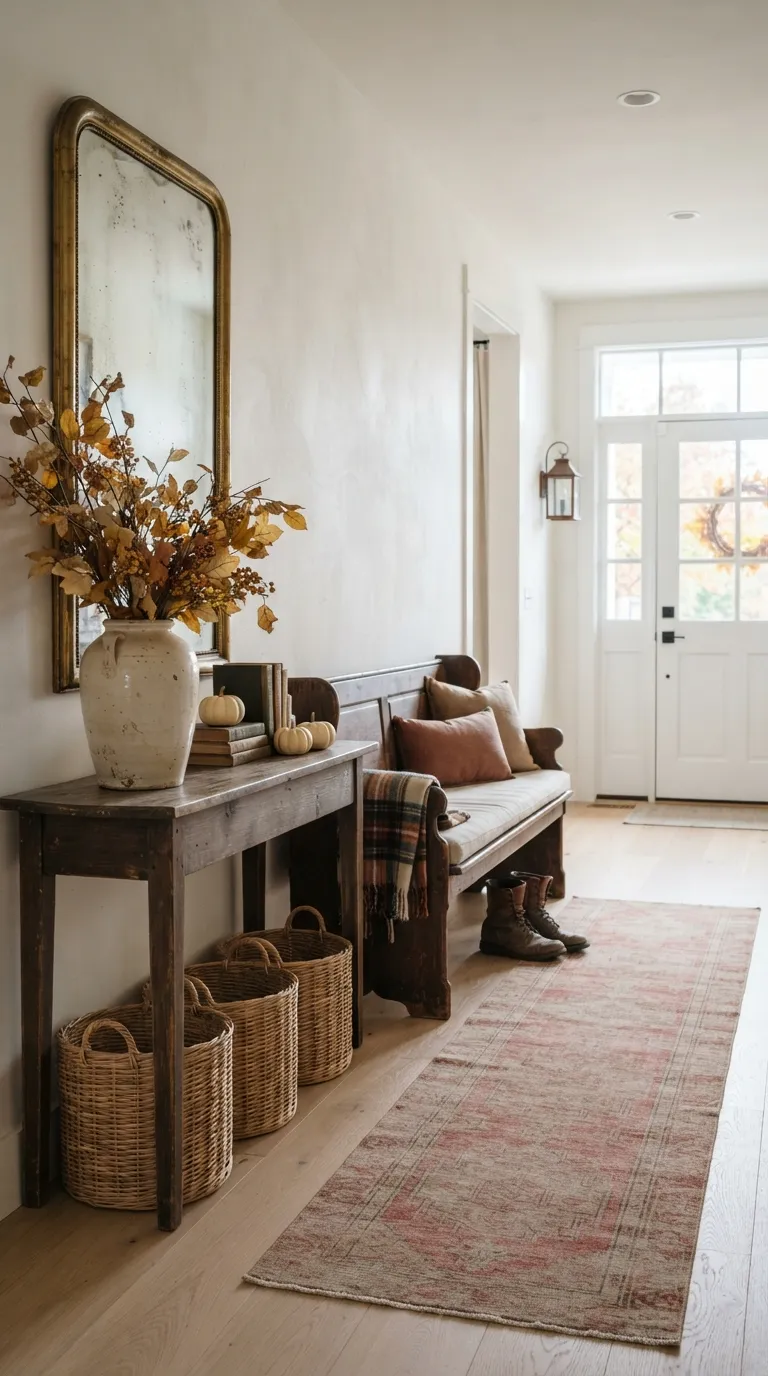 farmhouse fall decor Rustic Fall Entryway