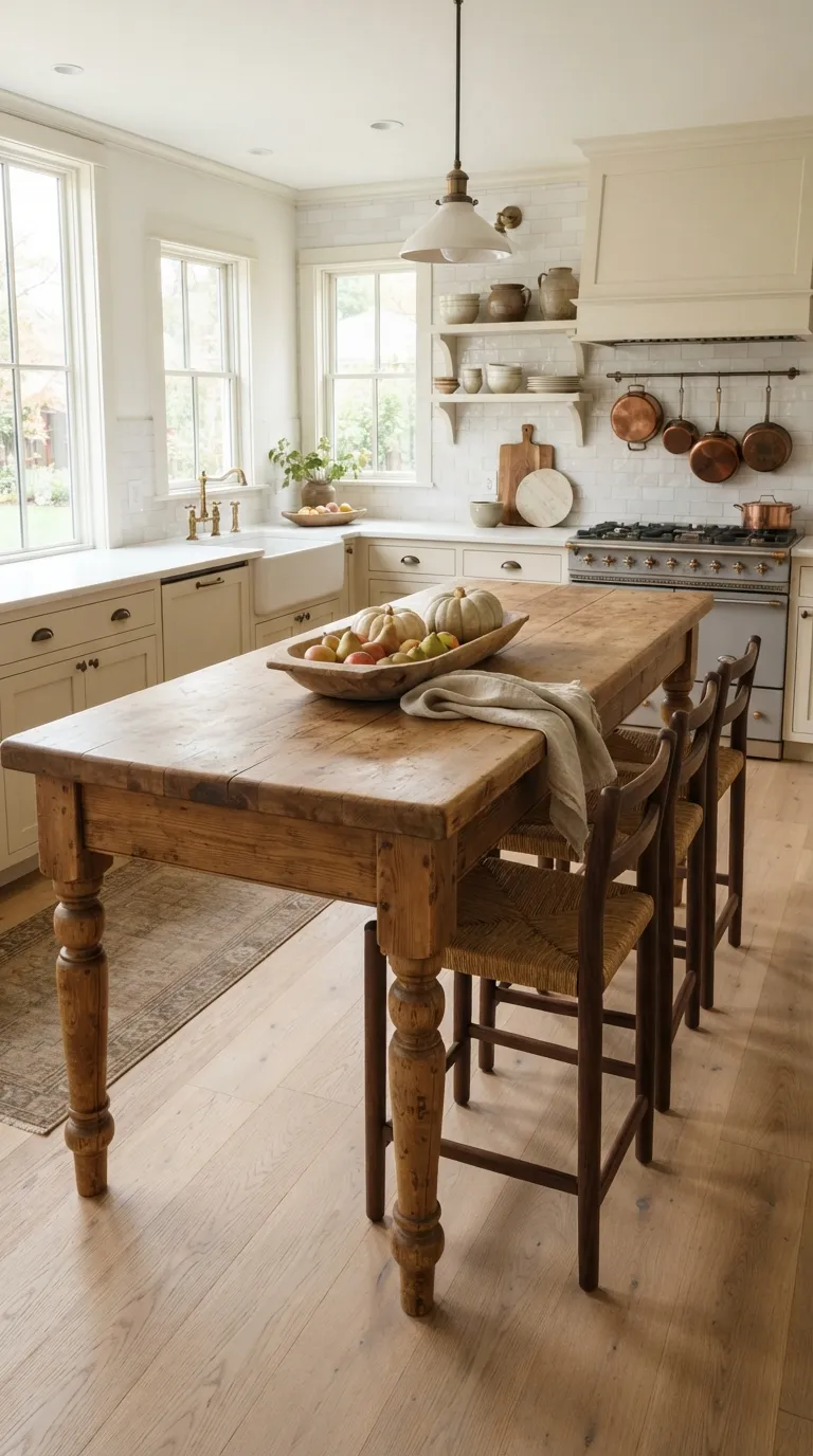 farmhouse fall decor Rustic Kitchen Island
