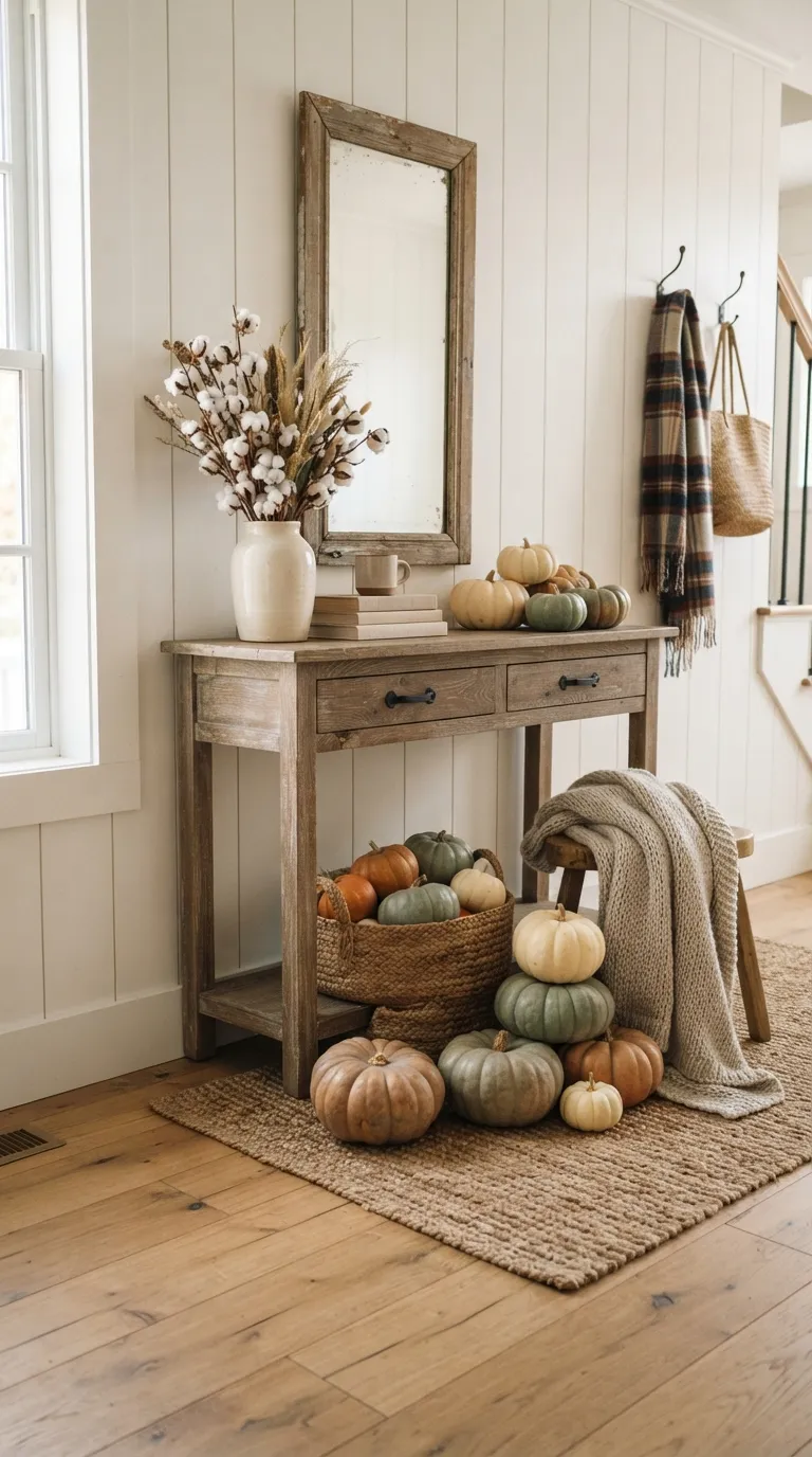 farmhouse fall decor Rustic Pumpkin Display