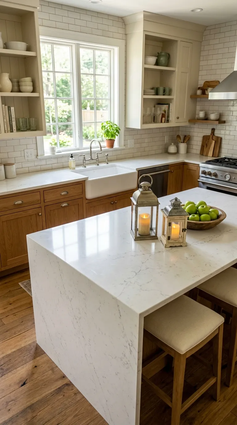farmhouse lantern decorating ideas Add Lanterns to a Kitchen Island