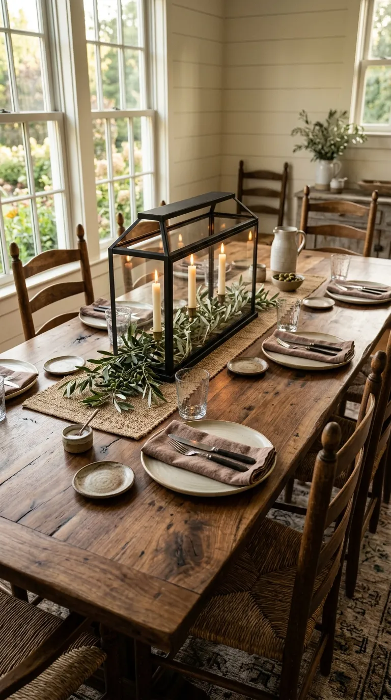 farmhouse lantern decorating ideas Make a Dining Table Focal Point
