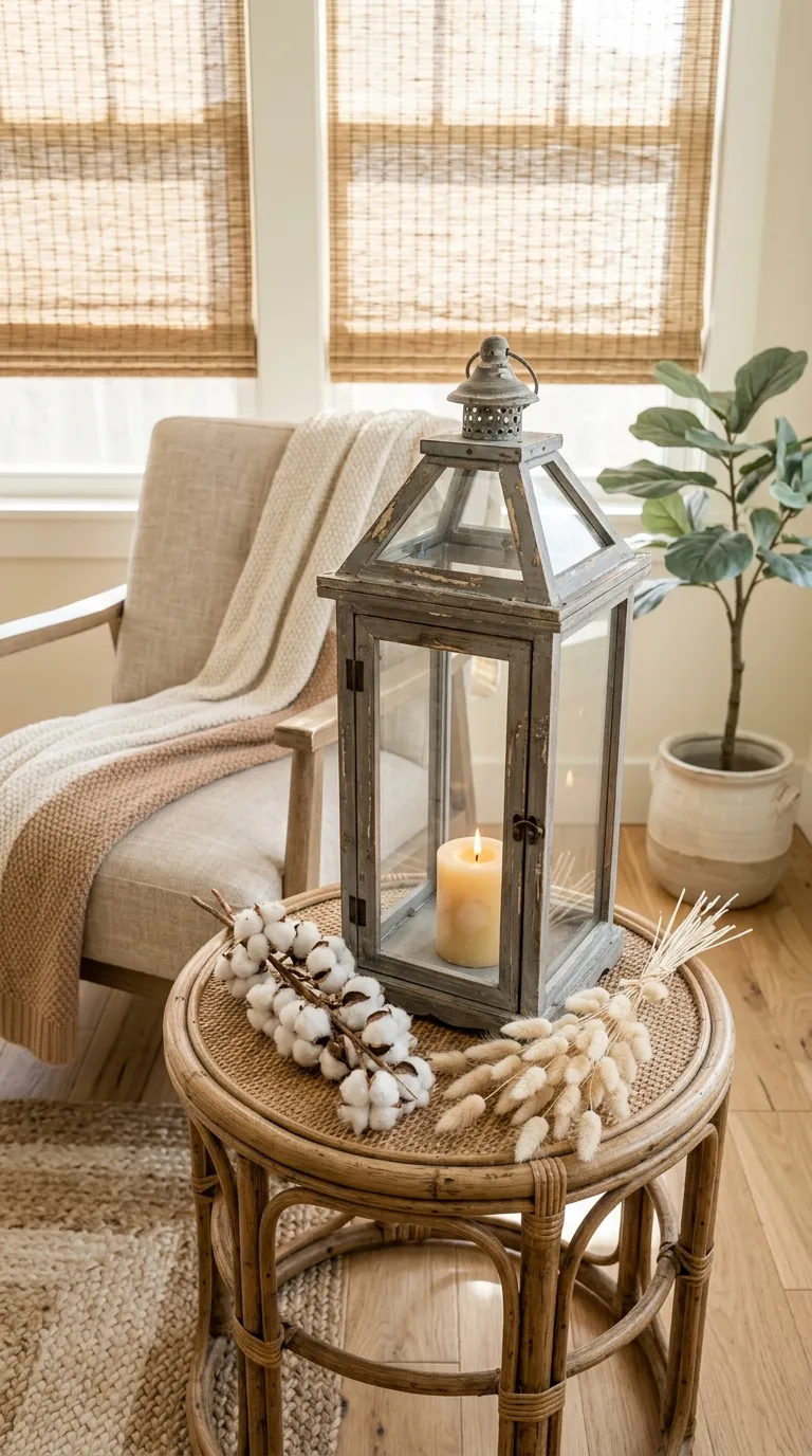 farmhouse lantern decorating ideas Style a Lantern With Dried Flowers