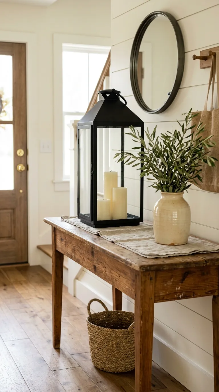 farmhouse lantern decorating ideas Style a Lantern With Ivory Candles