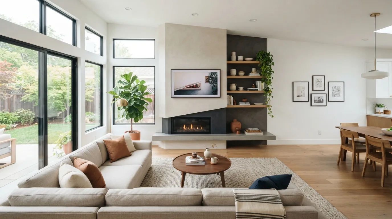 fireplace tv wall Corner Fireplace Layout