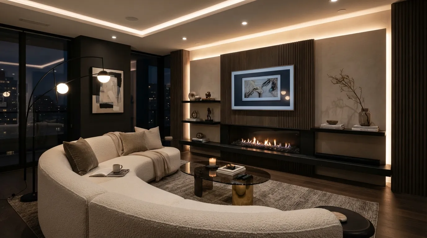 fireplace tv wall LED Backlit Panels