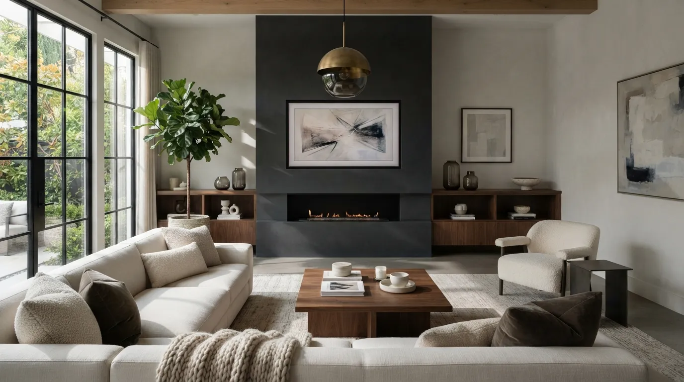 fireplace wall ideas with tv Charcoal Accent Wall