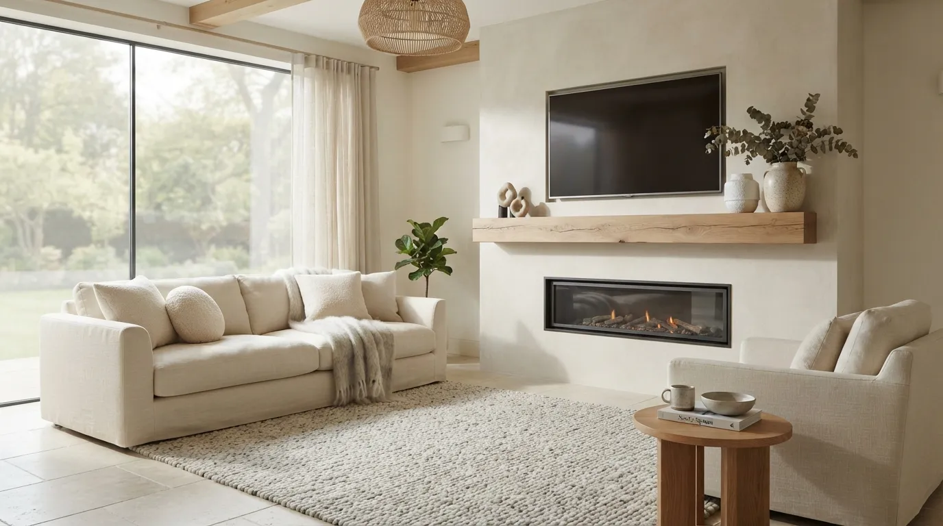 fireplace wall ideas with tv Fluted Stone Panels