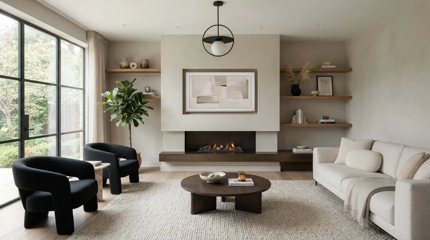 fireplace wall ideas with tv Recessed TV Niche