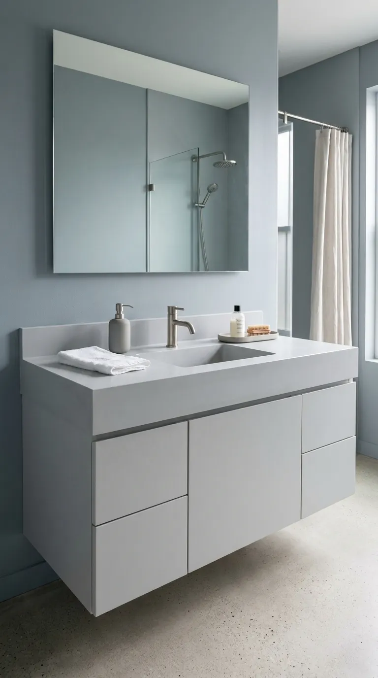 floating bathroom vanity ideas Floating Vanity With Integrated Sink