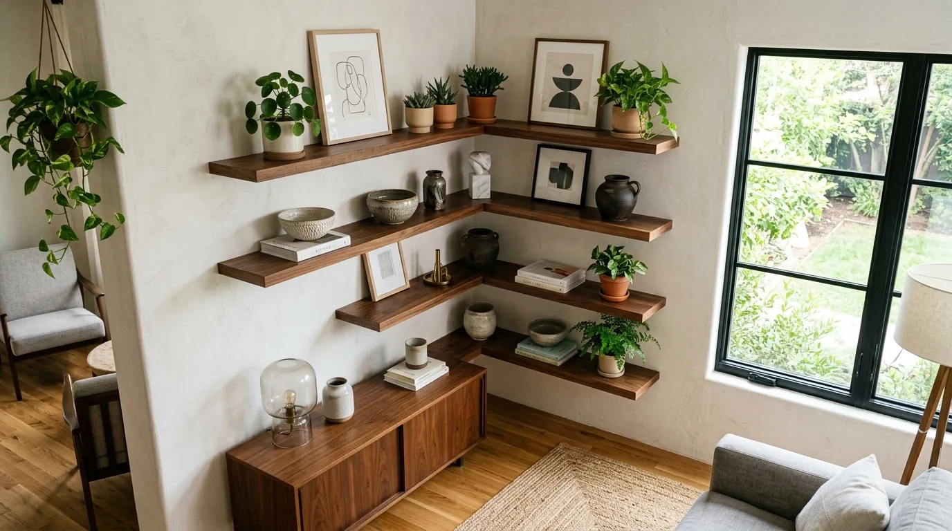 floating shelves ideas Corner Shelf Feature