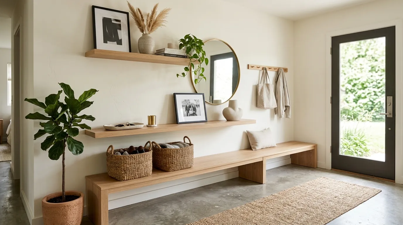 floating shelves ideas Entryway Catch-All