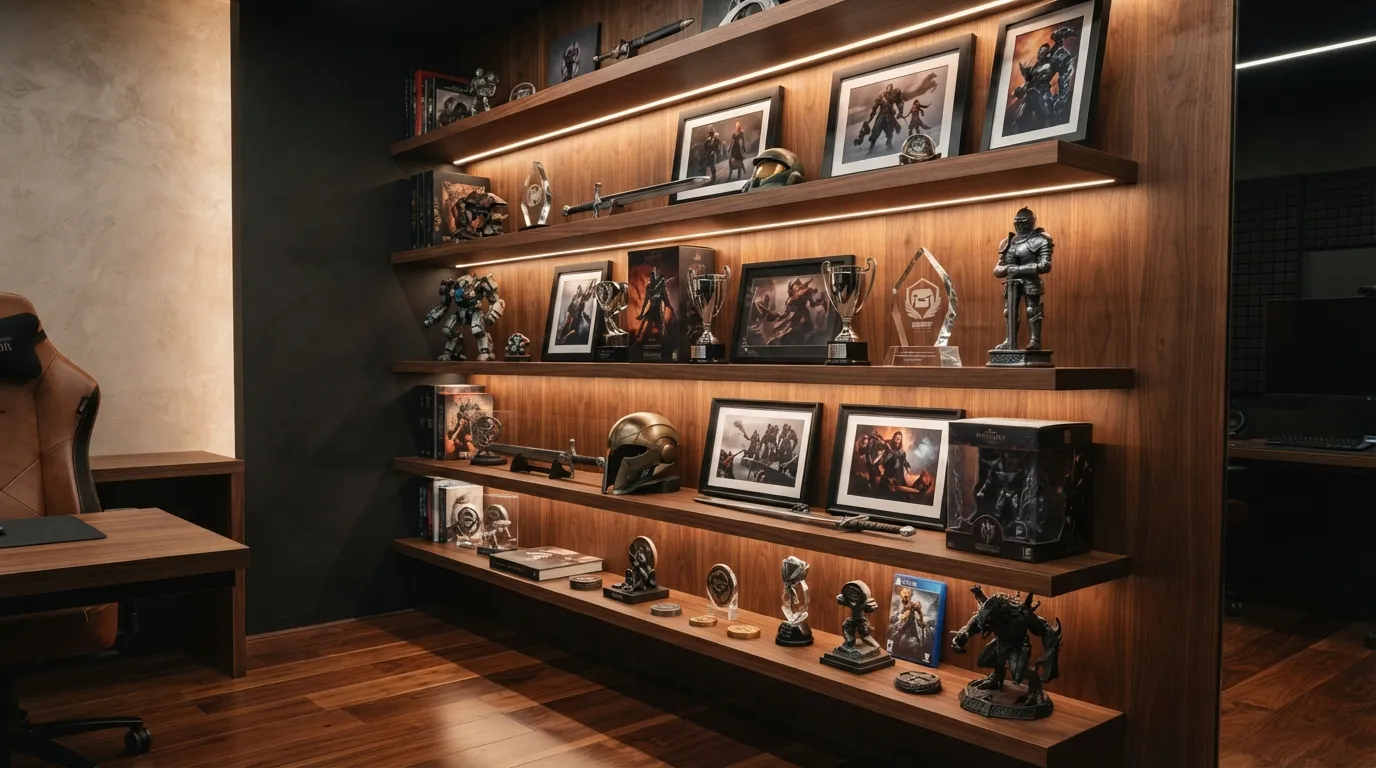 game room design Custom Trophy Shelf