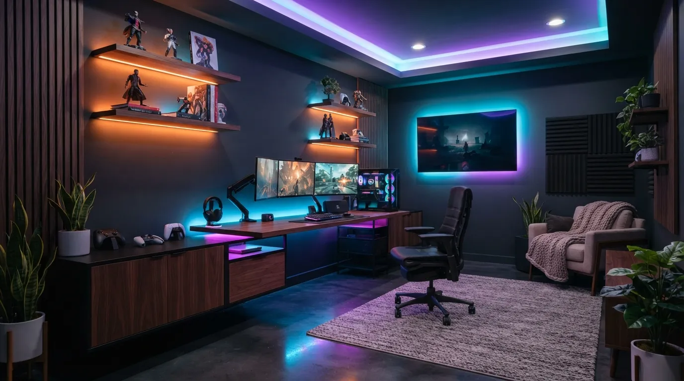 game room design RGB Accent Lighting