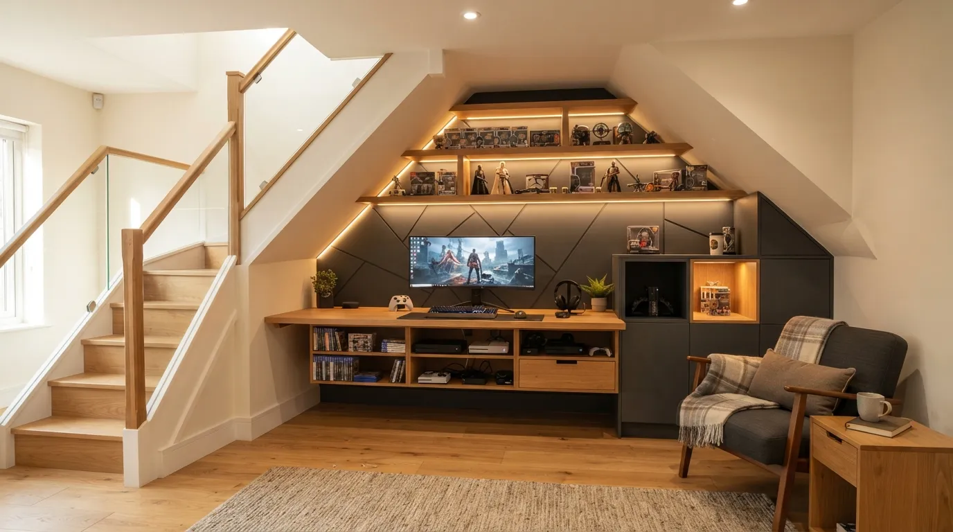 game room design Under-Stair Gaming Room