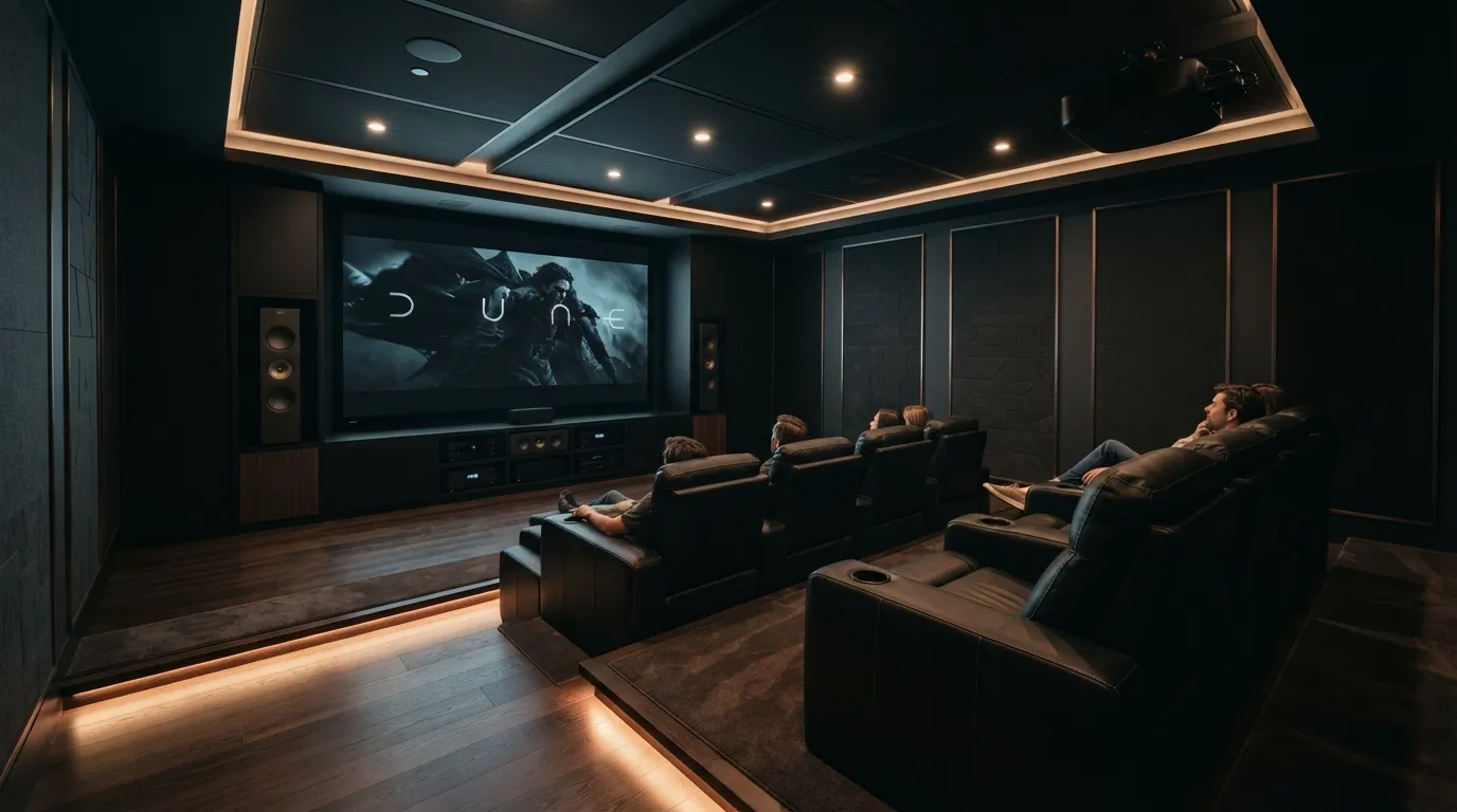 game room ideas Dark Cinema Room