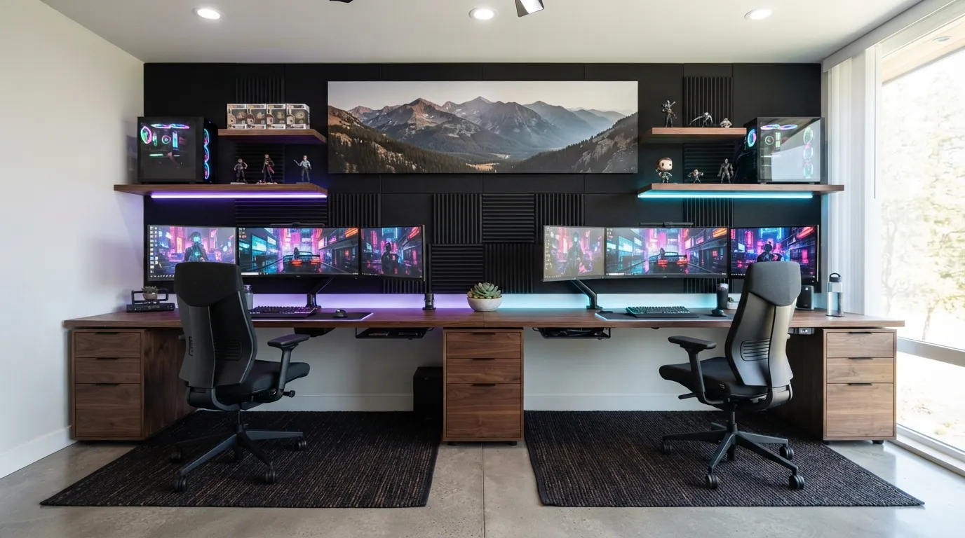 game room ideas Dual Desk Station