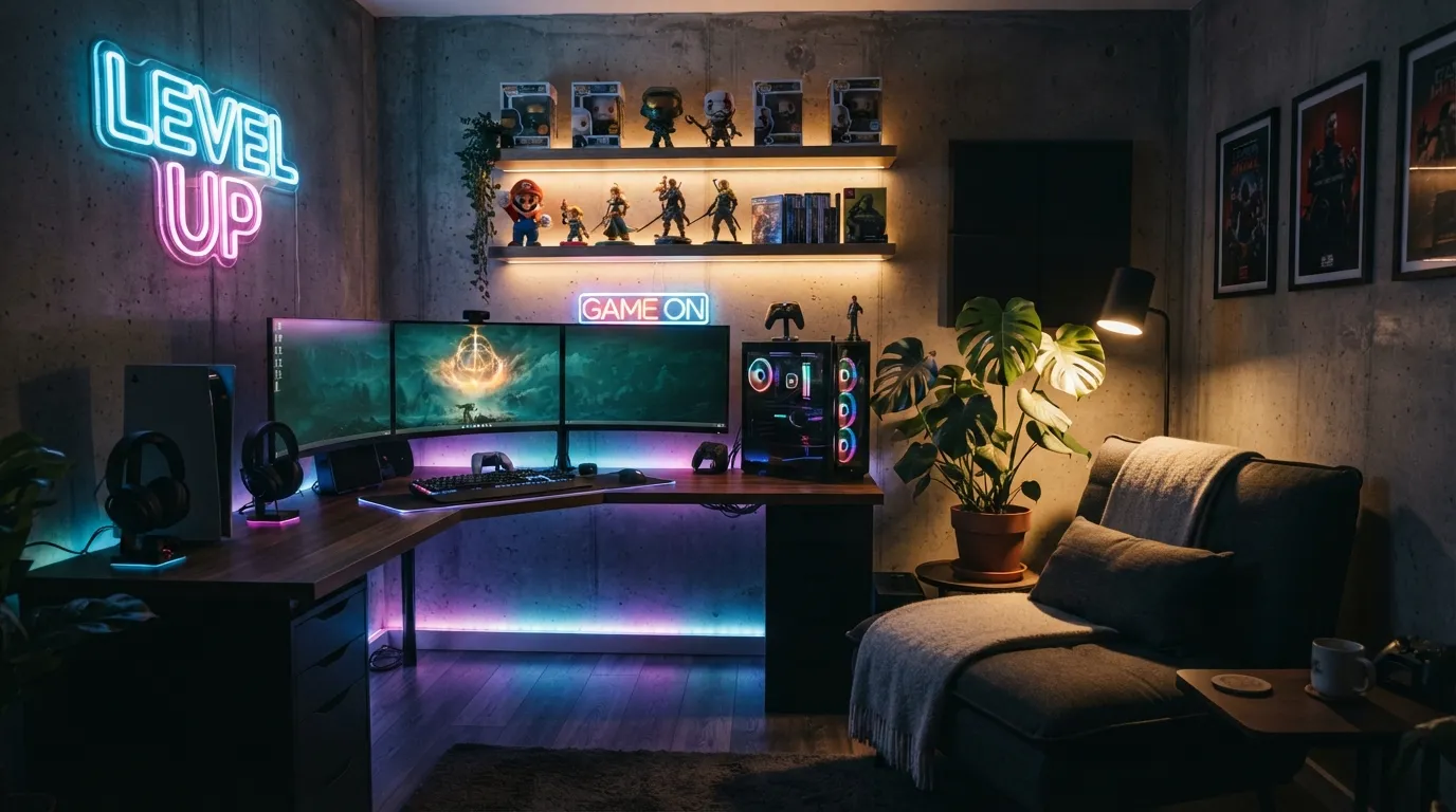 game room ideas Neon Accent Corner