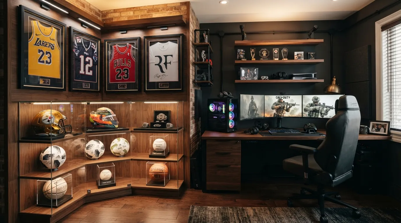 game room ideas Sports Memorabilia Corner