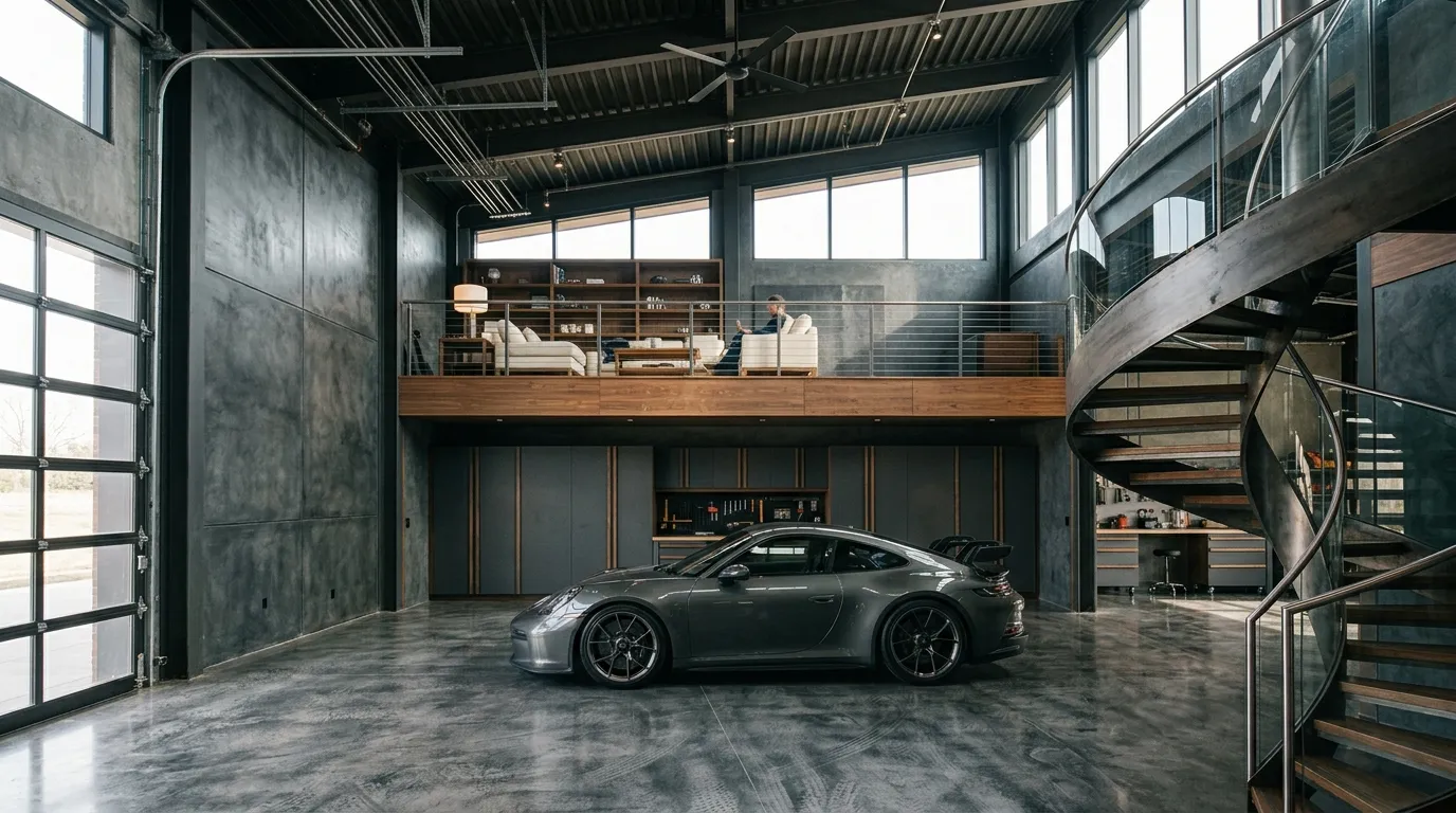 garage loft designs Double-Height Garage Loft