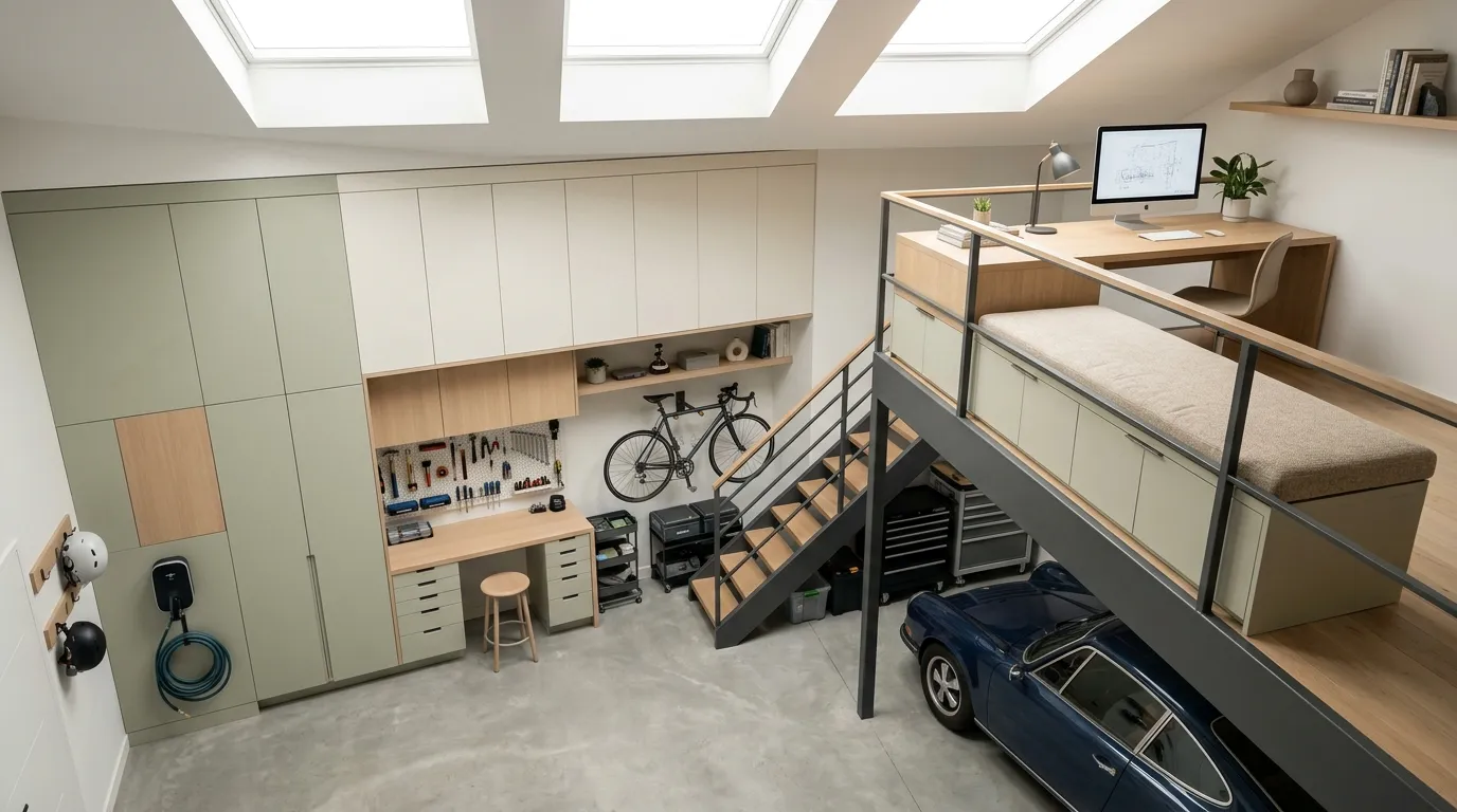 garage loft designs Hidden Storage Loft