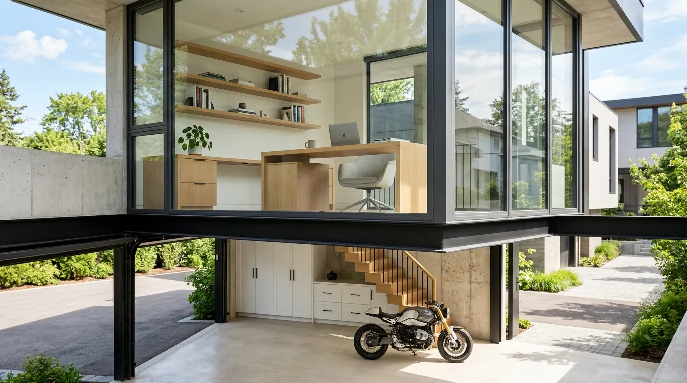 garage loft designs Modern Glass Box