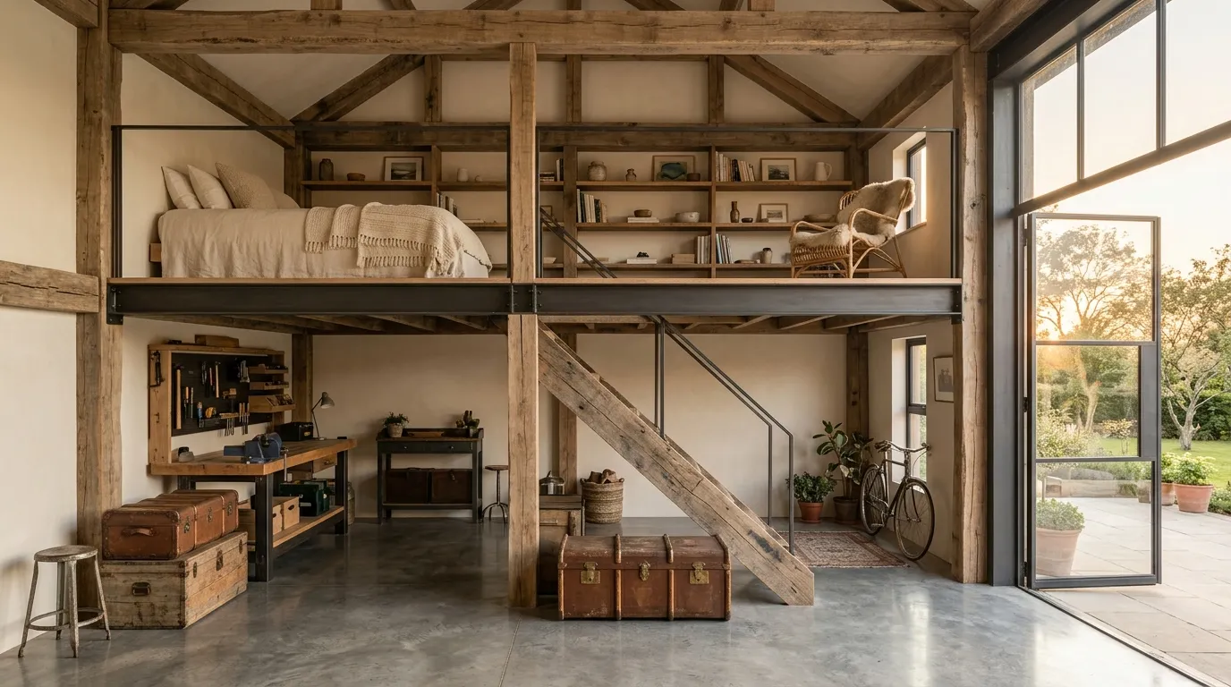 garage loft designs Rustic Modern Loft