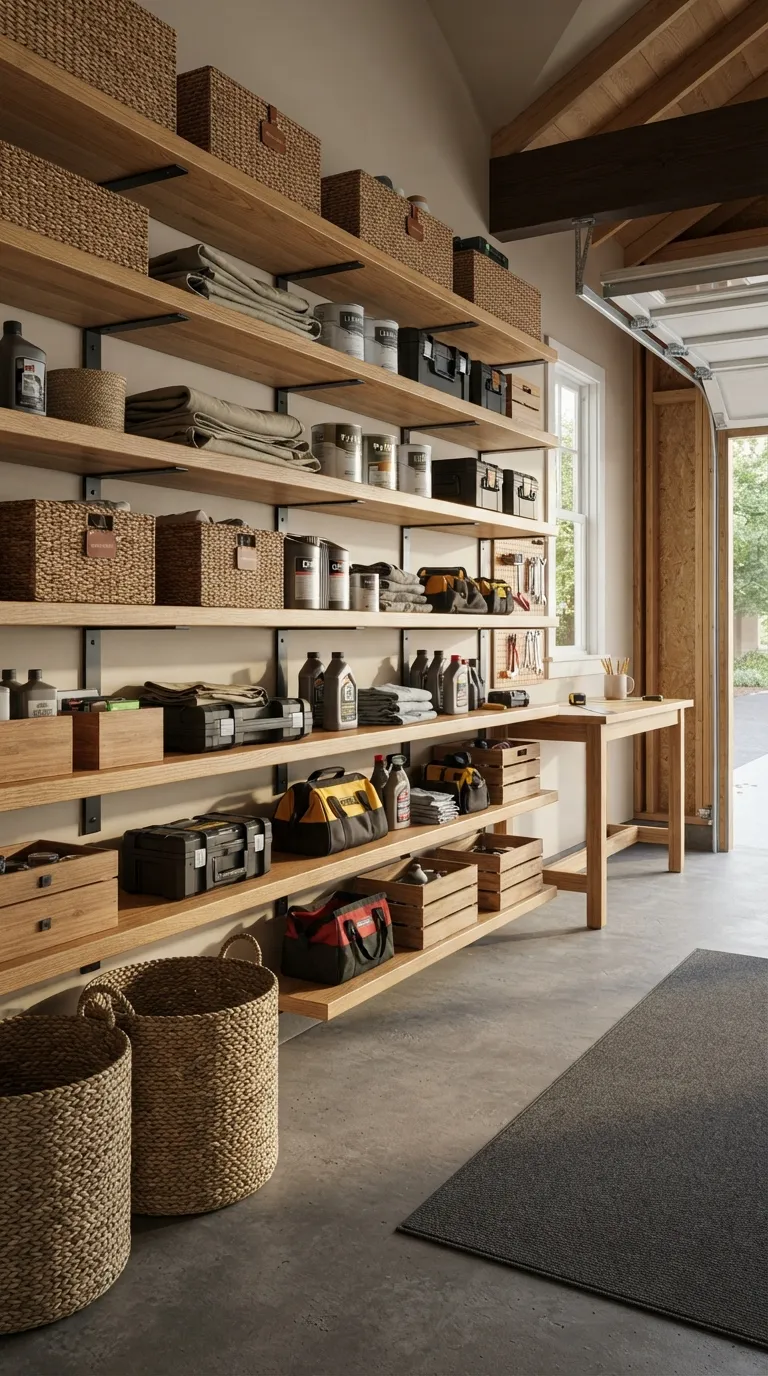 garage storage ideas Custom Wood Shelving