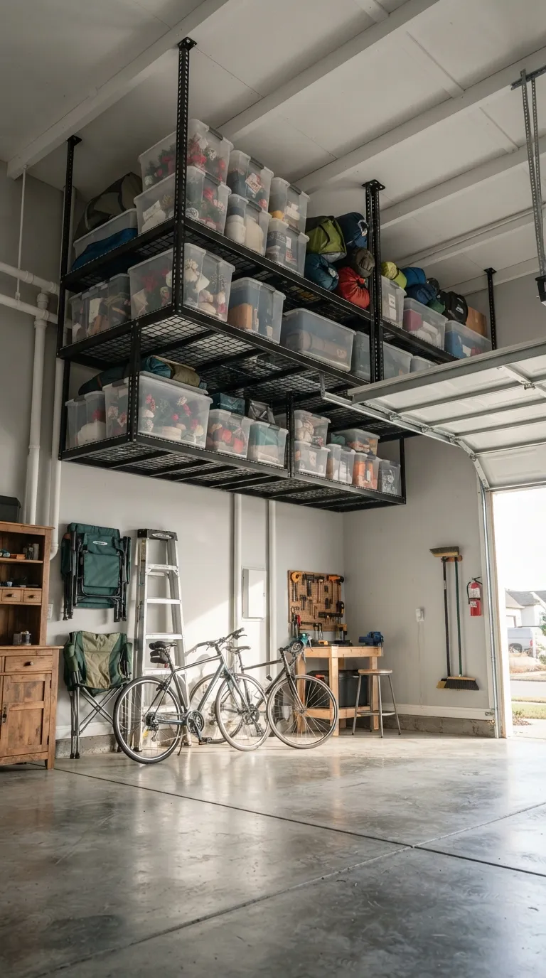 garage storage ideas Overhead Garage Racks