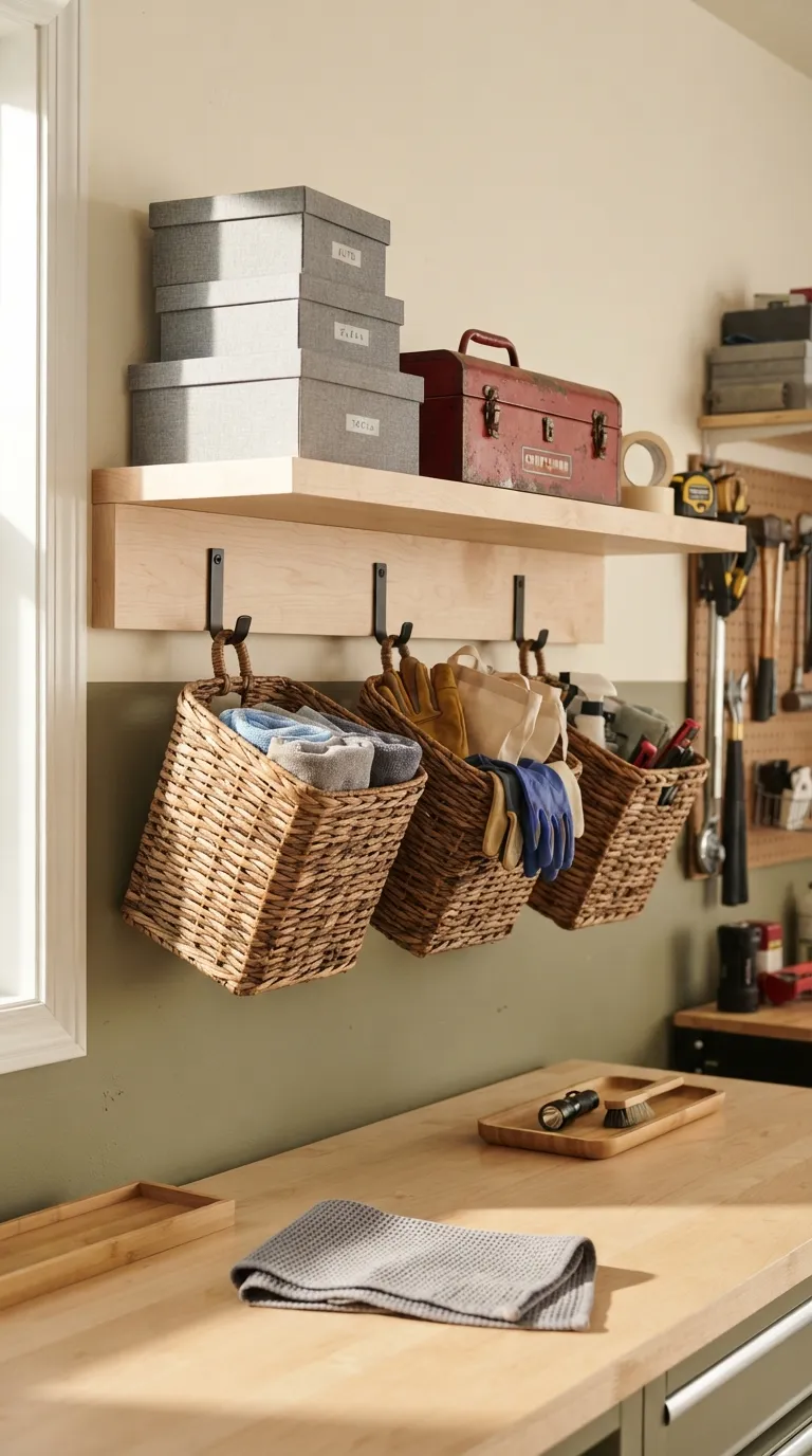garage storage ideas Under-Shelf Baskets