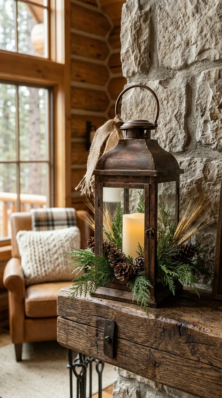 how to decorate a lantern for Christmas Build a Rustic Lantern With Burlap