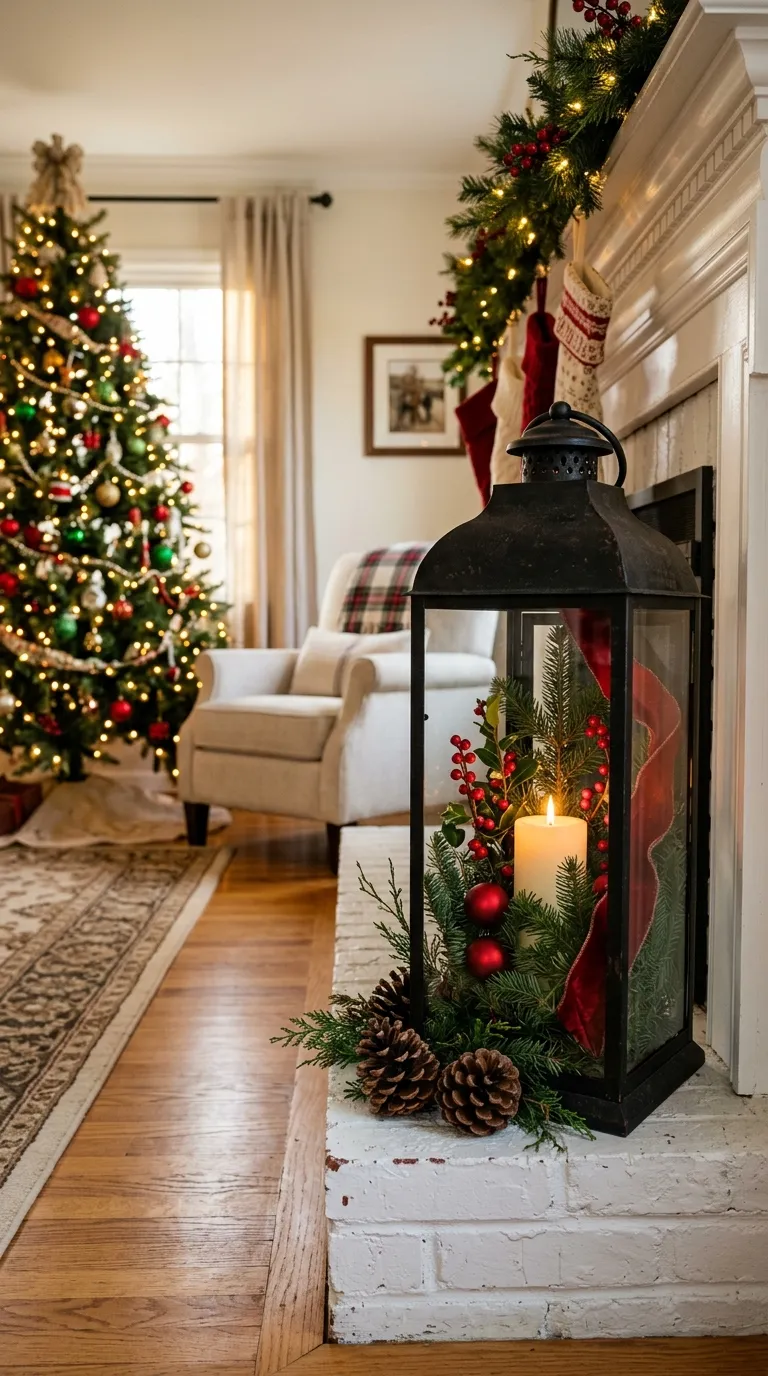 how to decorate a lantern for Christmas Create a Red and Green Christmas Display