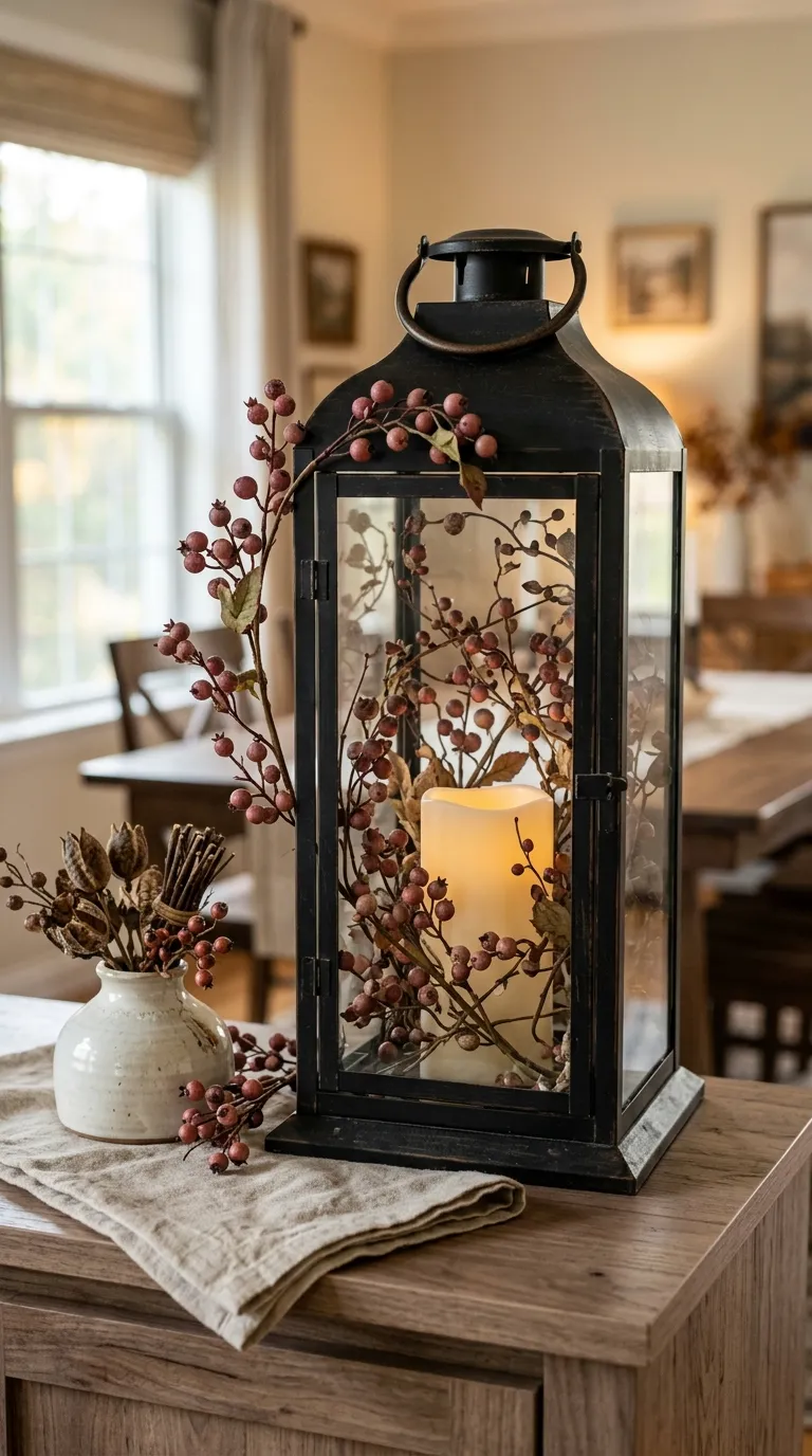 how to decorate a lantern for fall Decorate a Lantern With Berries
