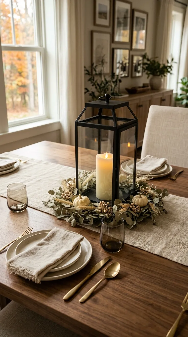 how to decorate a lantern for fall Make a Lantern Centerpiece