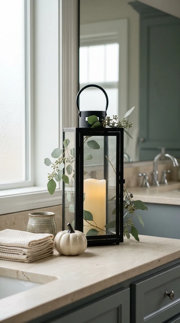 how to decorate a lantern for fall Style a Lantern With Eucalyptus