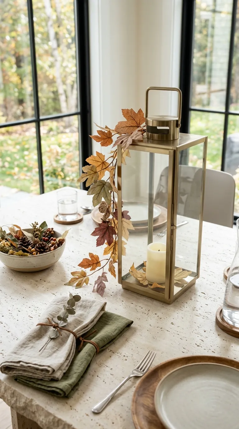 how to decorate a lantern for fall Style a Lantern With Fall Leaves
