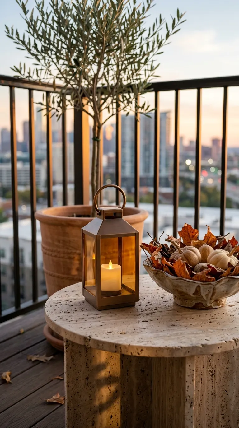 how to decorate a lantern for fall Use Amber Glass for a Warm Glow