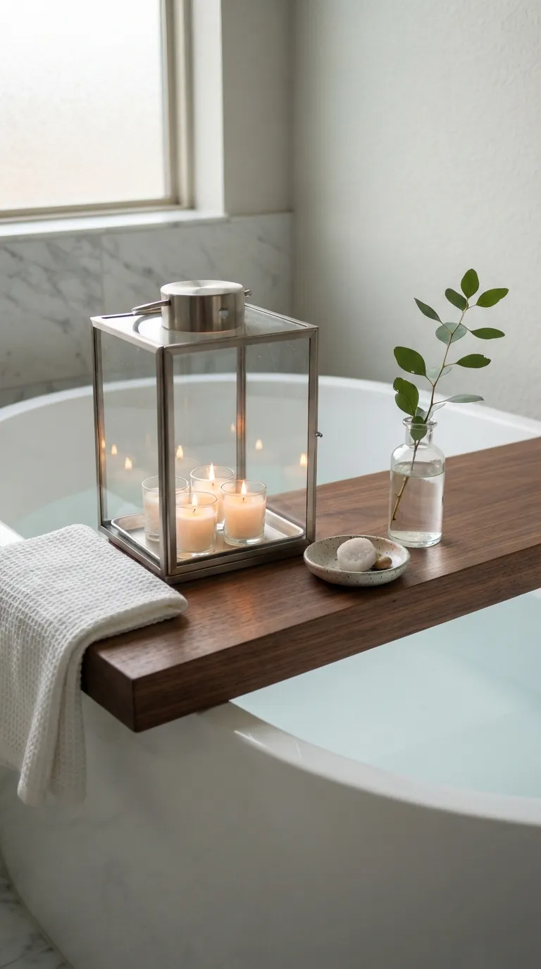 how to decorate a lantern with candles Add Small Votive Candles