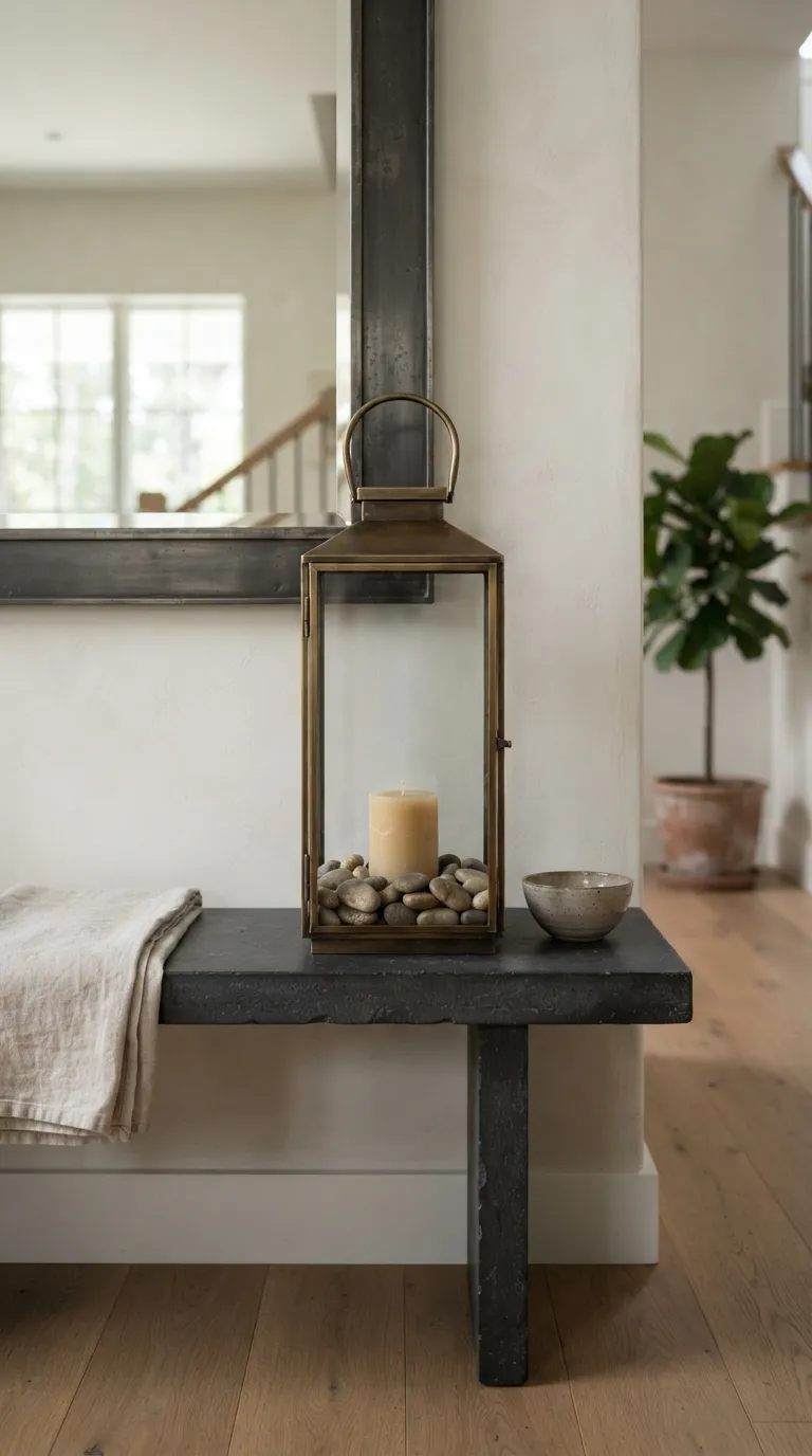 how to decorate a lantern with candles Fill the Base With Decorative Stones